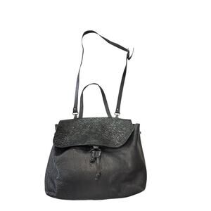 Pietro Alessandro black leather convertible satchel/backpack